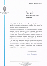 Listy gratulacyjne otrzymane z okazji 100-lecia nadzoru górniczego w Polsce (10)