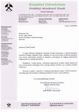 Listy gratulacyjne otrzymane z okazji 100-lecia nadzoru górniczego w Polsce (13)
