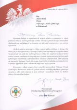 Listy gratulacyjne otrzymane z okazji 100-lecia nadzoru górniczego w Polsce (16)