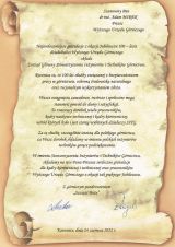 Listy gratulacyjne otrzymane z okazji 100-lecia nadzoru górniczego w Polsce (17)