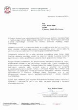 Listy gratulacyjne otrzymane z okazji 100-lecia nadzoru górniczego w Polsce (19)