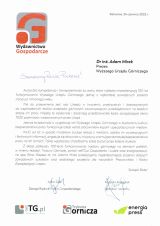 Listy gratulacyjne otrzymane z okazji 100-lecia nadzoru górniczego w Polsce (12)