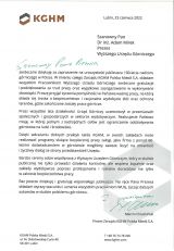 Listy gratulacyjne otrzymane z okazji 100-lecia nadzoru górniczego w Polsce